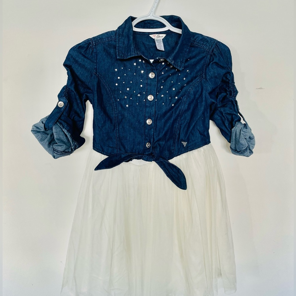 Guess jean dress with white bottom half